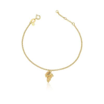 Pulseira Cacho De Uvas Revestida Em Ouro