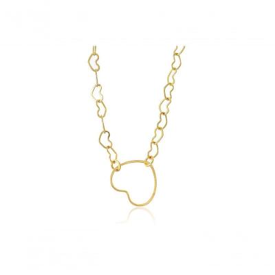 Pulseira De Corrente De Corações Folheado Em Ouro 18K