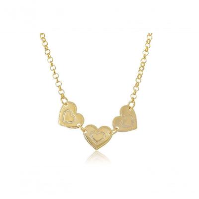 Pulseira Com Chapa De Coração Folheado Em Ouro 18K