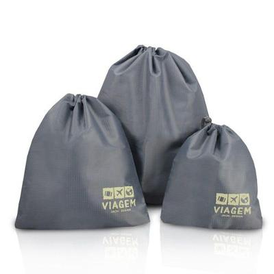 Kit Organizador De Malas Para Viagem Com 3 Peças Jacki Design Cinza