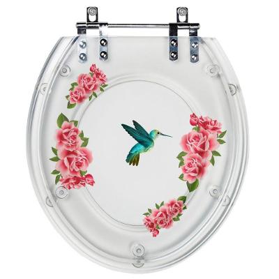 Assento Sanitário Decorada Convencional Beija Flor Cristal