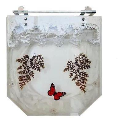 Tampa de Vaso Acrílico Decorada Atrium Branco Vaso Incepa