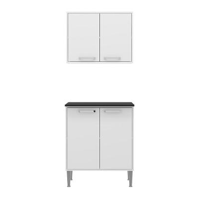 Armário De Cozinha Com Balcão Multimóveis 2 Portas Branco