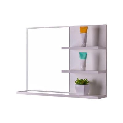 Espelho Para Banheiro C/ Prateleiras Lugano Branco 60 X 45Cm