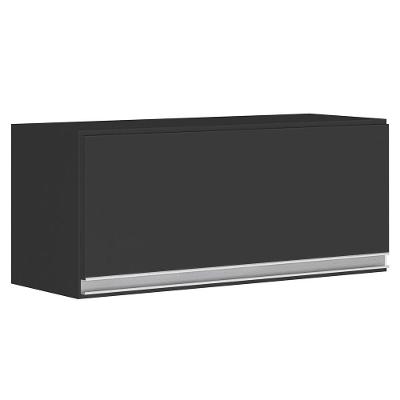 Armário Aéreo Multiuso 80cm 1 Porta Basculante Preto Fosco
