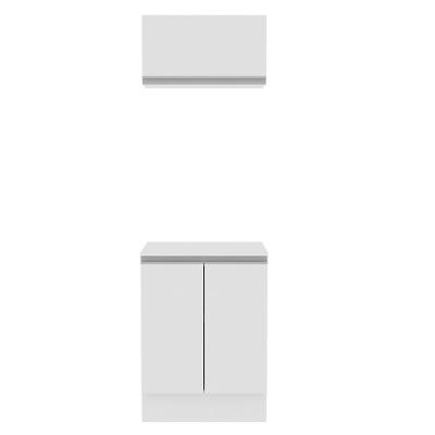 Kit 60cm Smart MDF 2 Portas 1 Suspensa Branco Madesa