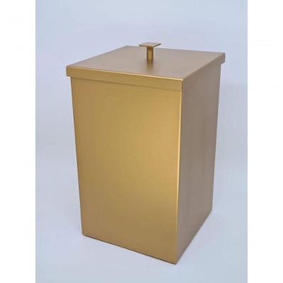 Lixeira Quadrada Aço Inox Dourado Fosco 7.8L