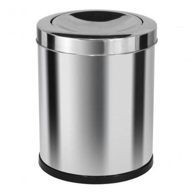 Lixeira Emaço Inox Com Tampa Meia Esfera 22 Litros Cor:Cinza