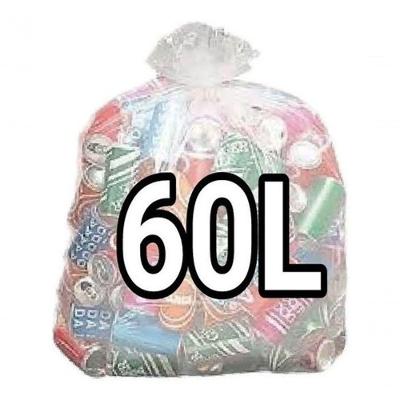 Sacos De Lixo 60L Transparente Reforçado 100un Cinza-Claro