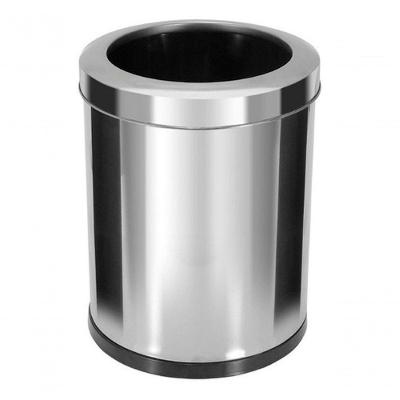 Lixeira Em Aço Inox Com Aro Inox 30 Litros Cinza