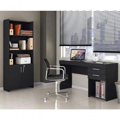 Escritório Compacto 2 Peças Office Preto Notável Móveis