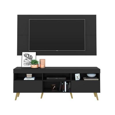Rack Retrô Com Painel Para Tv Até 65´´ Flórida Fg3133 Preto/natural