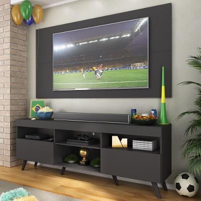 Rack C/ Painel Tv 65" Retrô Holanda Br3133 Preto