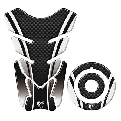 Adesivo Protetor Tanque E Bocal Moto Yamaha Carbono Cinza Preto