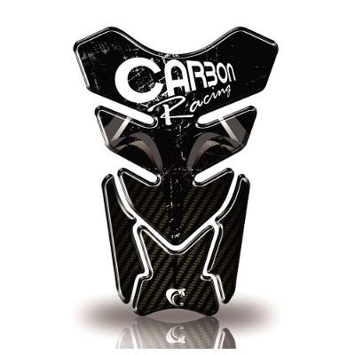 Protetor De Tanque Adesivo Resinado Carbon Racing Serve Em Todos As Motos Preto