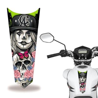 Adesivo Faixa Gravata Tanque Moto Caveira Rosa