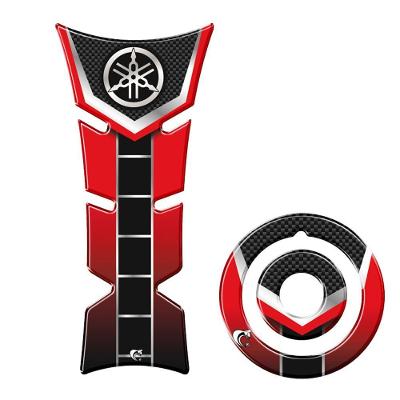 Kit Protetor De Tanque E Bocal Moto Yamaha Diapasão Vermelho Vermelho