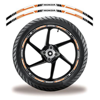 Adesivo Refletivo Friso Roda Moto Honda Laranja Laranja Preto