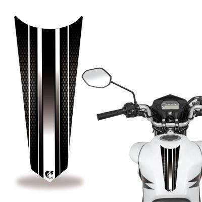 Adesivo Faixa Gravata Tanque Moto Listra Carbono Preto