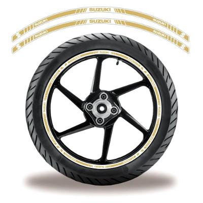 Adesivo Friso Roda Refletivo Moto Suzuki Dourado Dourado 4