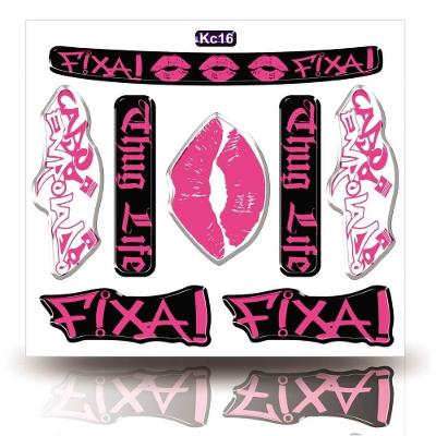 Kit 09 Cartela Rosa Adesivos Carro Moto Caminhão Bike Atacado Rosa