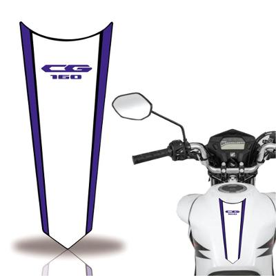 Adesivo Faixa Gravata Tanque Moto Cg 160 125 Titan Fan 160 Branco Azul
