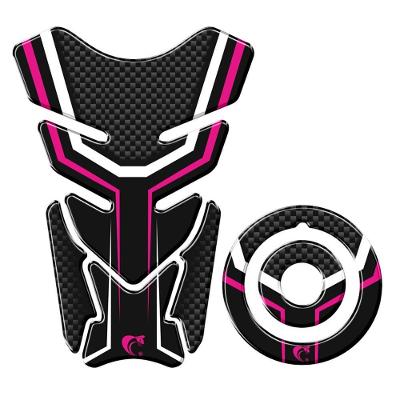 Adesivo Protetor Tanque E Bocal Moto Yamaha Carbono Rosa