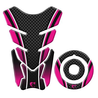 Adesivo Protetor Tanque E Bocal Moto Yamaha Carbono Rosa