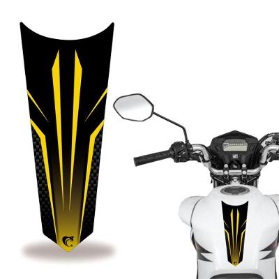 Adesivo Faixa Gravata Tanque Moto Carbono Amarelo