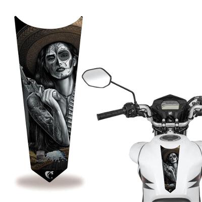 Adesivo Faixa Gravata Tanque Moto Caveira Preto