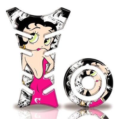 Kit Protetor Tanque Adesivo Moto Yamaha Betty Boop Rosa