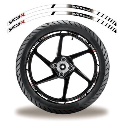 Friso De Roda Adesivo Refletivo Bmw S1000R Branco E Preto Branco