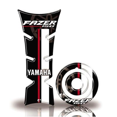 Kit Protetor De Tanque E Bocal Moto Yamaha Fazer Vermelho Branco Preto