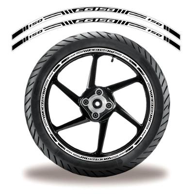 Friso De Roda Adesivo Refletivo Honda Cg 150 Branco E Preto Preto