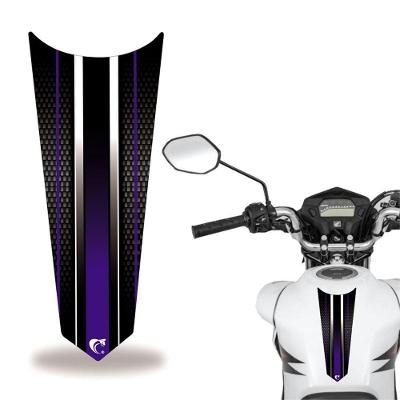 Adesivo Faixa Gravata Tanque Moto Listra Carbono Azul
