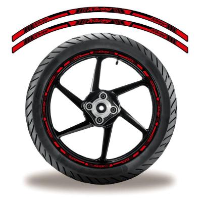 Friso De Roda Adesivo Refletivo Racing Vermelho E Preto