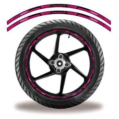 Adesivo Refletivo Friso Roda Moto Honda Rosa, Lilás Rosa 3