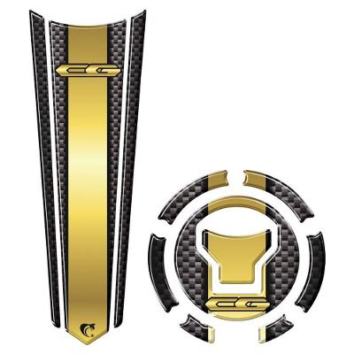 Adesivo Faixa Gravata Tanque Moto Titan Start Preto Dourado Preto