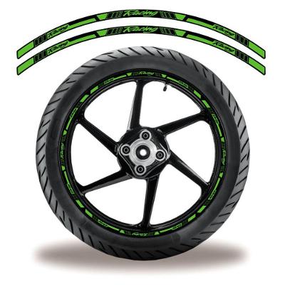 Friso De Roda Adesivo Refletivo Racing Verde E Preto