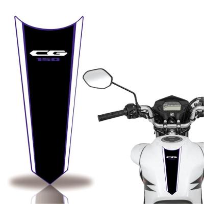 Adesivo Faixa Gravata Tanque Moto Cg 160 150 Titan Fan 150 Preto Azul