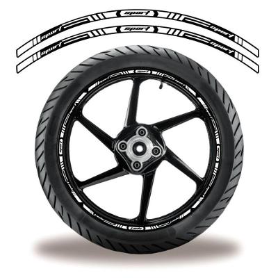 Friso De Roda Adesivo Refletivo Sport Preto E Branco