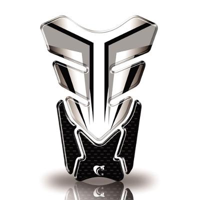 Protetor De Tanque Adesivo Moto Cg Twister Cb Factor Fazer Gsx-S Branco Preto Prata