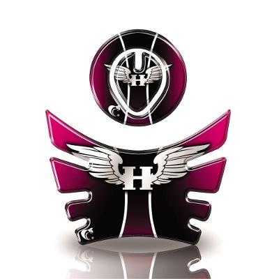 Kit Adesivo Protetor De Tanque Moto Bros Honda Ano Até 2015 Cores E Modelos Honda Asas Rosa E Preto