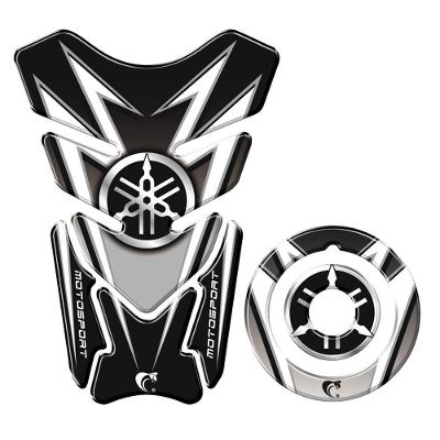 Adesivo Protetor Tanque E Bocal Moto Yamaha Motosport Cinza E Preto