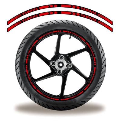 Friso De Roda Adesivo Refletivo Yamaha Vermelho E Preto Vermelho