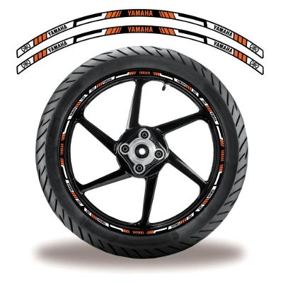 Adesivo Refletivo Friso Roda Moto Yamaha Laranja Laranja Preto