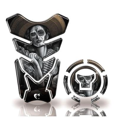 Protetor Tanque E Bocal Honda + 2018 Caveira Mexicana Preto