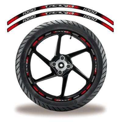 Friso De Roda Adesivo Refletivo Suzuki Gsx-R 1000 Vermelho E Cinza