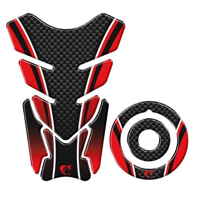 Adesivo Protetor Tanque E Bocal Moto Yamaha Carbono Vermelho