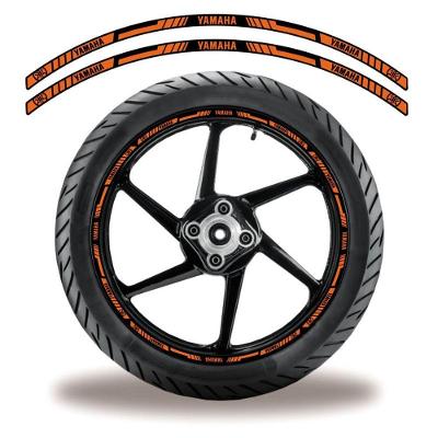 Adesivo Refletivo Friso Roda Moto Yamaha Laranja Laranja Branco